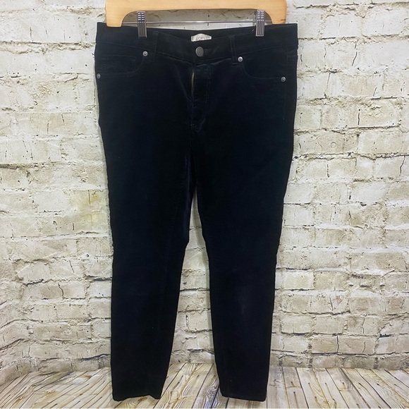 LOFT Black Soft Corduroy Curvy Ankle Stretch Pants - Picture 1 of 6